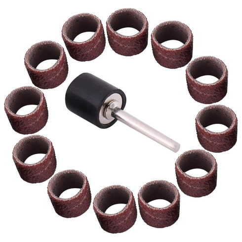 Eujgoov Drum Sanding Bands Sandpaper Kit, Grinding Tools Mandrel for Woodworking Craft Polishing