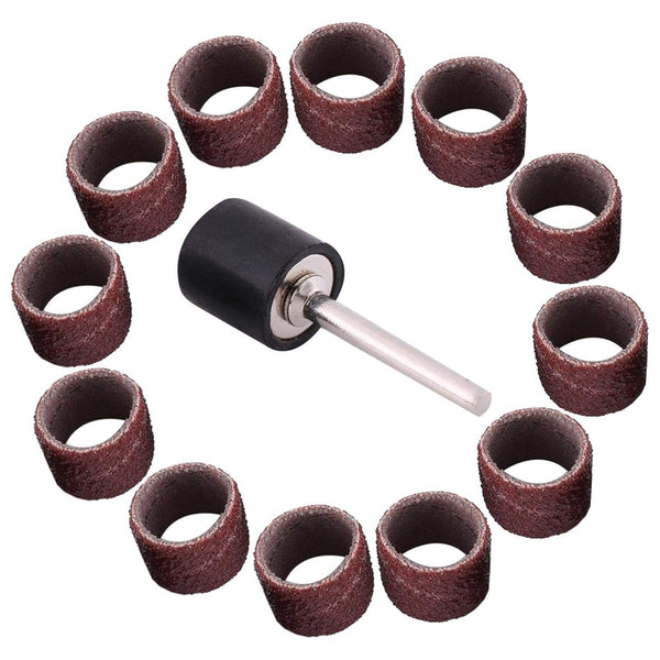 Eujgoov Drum Sanding Bands Sandpaper Kit, Grinding Tools Mandrel for Woodworking Craft Polishing