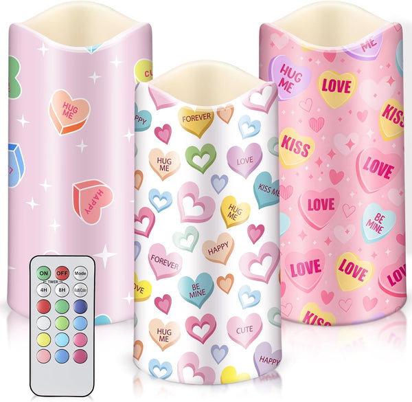 Retisee 3 Pack Color Changing LED Flameless Decorative Candles with Remote Timer,