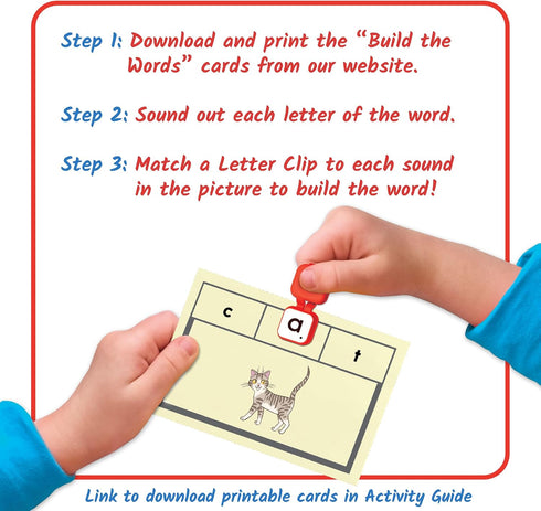 hand2mind Learn My Letters Fine Motor Clips, Kids Clothespin Activities, Letter Practice for Preschoolers, Toddler