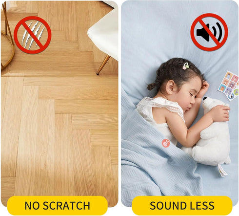 HAIJSEVR 24Pcs 6 Cat Paw Chair Leg Floor Protectors for Hardwood Floors, High Elastic Felt Knitted Chair Socks