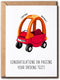 BPKDesigns Congratulations Passing Driving Test Card - Funny Toy Car Greeting Card -