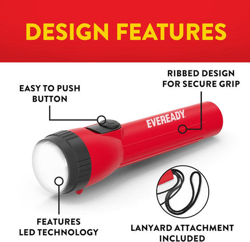 (3-Pack), EVEREADY LED Flashlights Bright Flashlights for Emergencies and Camping Gear, Power Outage Flash Light, AA