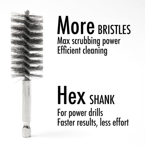 6pcs Copper Tube Pipe Cleaner, 1/2” 3/4” 1” Pipe Cleaning Brush Set, Stainless Steel Wire Bore Brushes for Power Drill