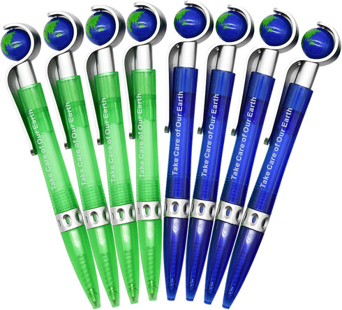 Maydahui 30 Pcs Cute Earth Pens, Retractable Globe Spins Pens for Student Office and School Supplies