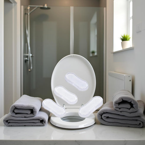 Galyacht 4 Set, Pcs Transparent Toilet Seat Bumper Silicone Strong Adhesive Toilet Seats Lid Bumpers, Toilet Seat