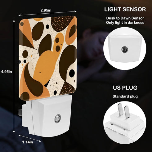 Jahiona White,0.5W LED Night Light Lamp with Smart Sensor Dusk to Dawn Sensor,Drops-Like Shapes Spots Pattern Night