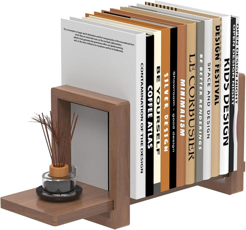 YUELGUANG Adjustable Desktop Bookshelf Wooden Desk Book Holder Organizer Tabletop Bookshelf Mini Book Shelf Magazine