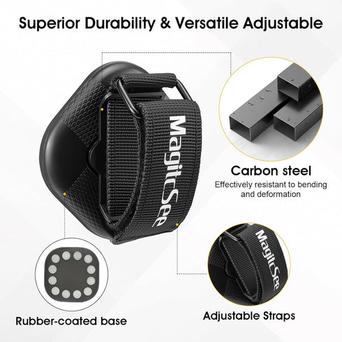 2 Pack Heavy Duty Magnetic Shovel Holder for Truck with Adjustable Strap, No-Drill Strong Magnet Mount Rack for Flag