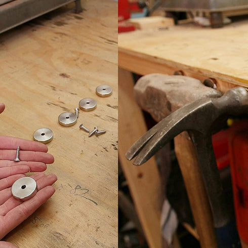 30 Pieces 10 x 3mm Permanent Disc Rare Earth Fastener Magnets with 3mm Countersunk Hole, Neodymium Refrigerator Magnets