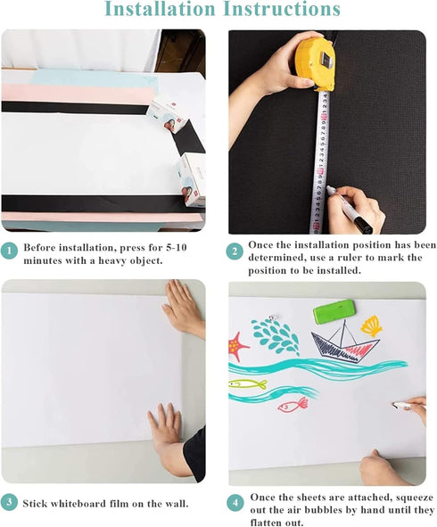 Magnetic Dry Erase Whiteboard Paper, 24"x39", Self Adhesive for Wall, Easy to Write and Clean for Kids and Office