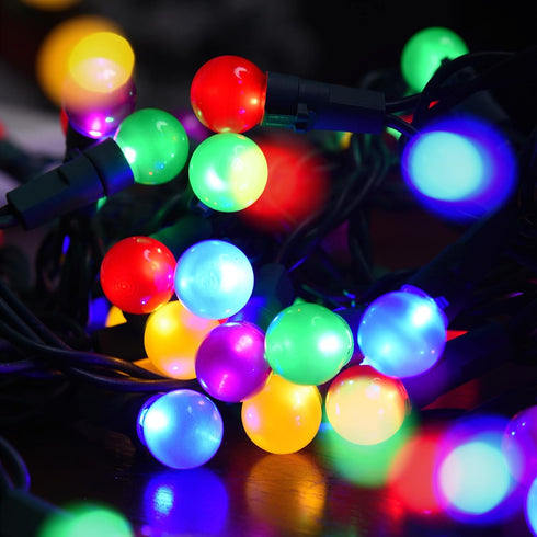 19Ft 70 Bulb Christmas Lights Outdoor LED Chritmas Globe String Lights with Pearlized Glass UL Certified Christmas Tree