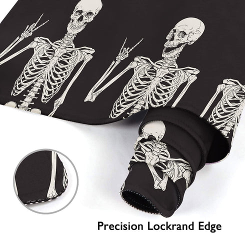 Britimes Large Gaming Mouse Pad, Black Skull Non-Slip Desk Pad for Keyboard and Mouse, 31.5 x 15.7 in for Gamer Office