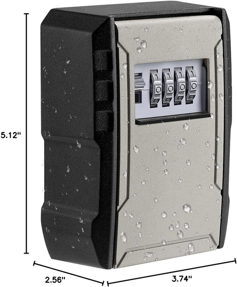 UPGRADE Extra Large Key Lock Box, Weatherproof Wall Mount for Car, House Keys, Indoor Outdoor Security Storage