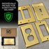 BRASS Duplex Gold Outlet Cover, Standard Size Polished Brass Metal Wall Plate