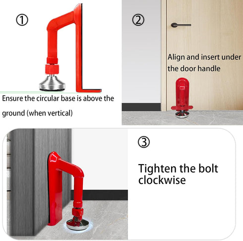 Door Stoppers Security - Portable Door Lock for Travel Anti Theft Door Blocker, Hotel Room Apartment Safety - No Drill