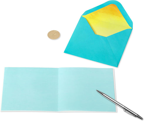 Abstract Watercolor Thank You Card - Blank Inside for Personal Messages