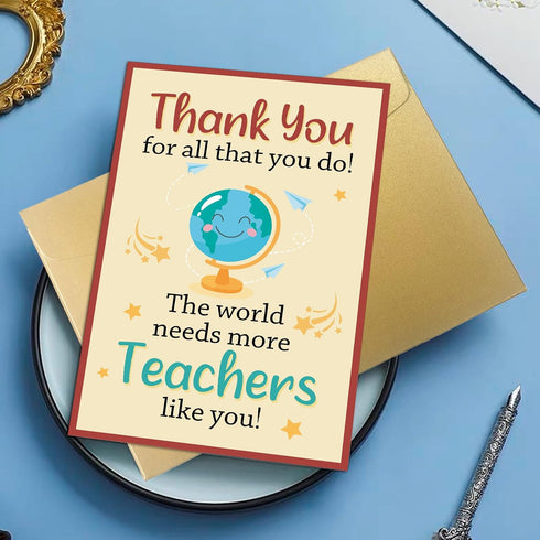 Oamiolek Cute Thank You Card for Teachers, Funny Teacher Appreciation Cards, Thank You Teacher Gifts from Students, The