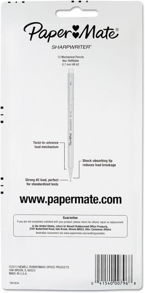 Paper Mate Glass Black Cushion Point Pen, 1 Dozen