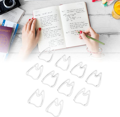 Cute Tooth Paper Clips 100pcs White Bookmarks Small Paperclips for Organizing Office School Paper Files