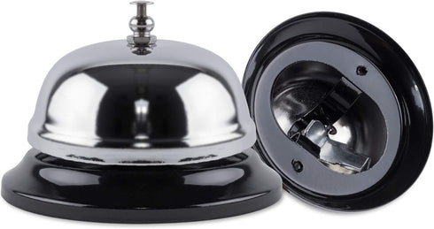 Super Z Outlet Call Bell 2-Pack - Classic Stainless Steel Service Bell for Desk, Counter, Reception, 3.35",