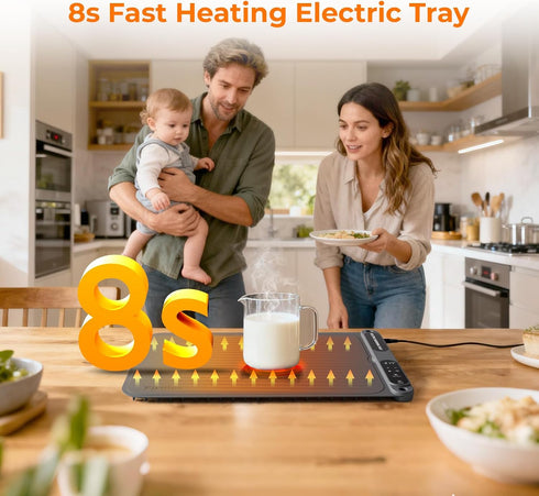 7-Temp Settings, 8s Firelex Food Warming Mat for Buffet, Silicone Food Warm Mat with Timer & Fast Heat, The Perfect