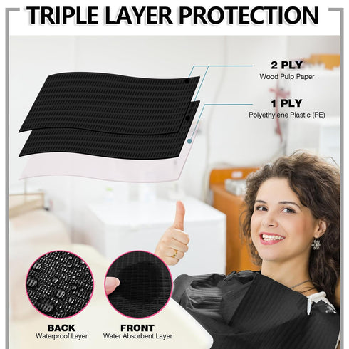 EZEELAI 13" 18", 50 3 Black Dental Bibs Disposable Dentist Bibs x PCS Patient Bibs Tattoo Paper Npkins Ply Waterproof