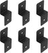 6 PCS Black 2" Z Tie Plate for Post to Beam - 13 Gauge Metal Joint Thickness for 2x4 Joist and 4x4 Post