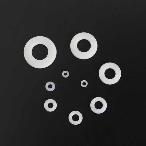 Nylon Flat Washer Assortment Set – 600 Pieces, 9 Sizes - M2 M2.5 M3 M4 M5 M6 M8 M10 M12