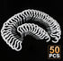 50Pcs White Cup Hooks, 1-1/4 Inch Heavy Duty Screw-in Metal Mug Hooks, Vinyl Coated Screw Hooks