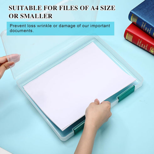 PerKoop 6 Pcs Clear A4 File Box - Document Plastic Storage Box Paper Case Board Game Storage Containers Magazine