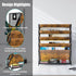 PAG Wall File Organizer, 6-Tier Rustic Hanging Holder for Documents and Magazines, Brown