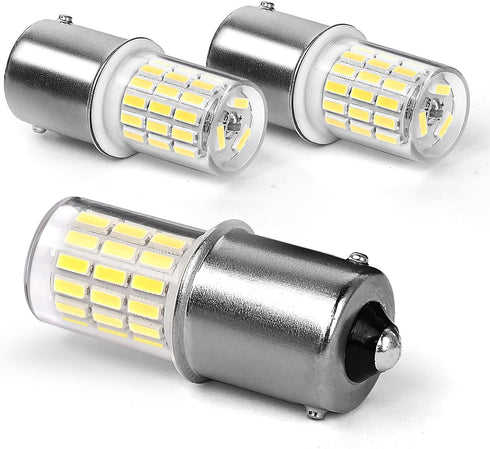 1156 Ba15s LED Light Bulb, 12V 24V, 3W, 6000K Daylight White, 1141 S8 Bayonet Socket, Pack of 2 for RV, Boat, Landscape