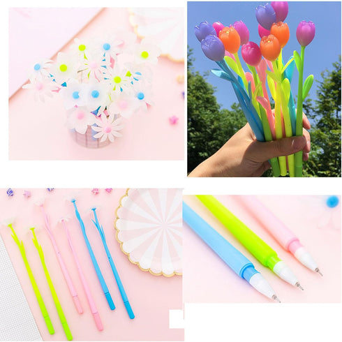 YYaaloa 20PCS Color Changing Rose Flower Pens, Novelty Fun Gel Ink Pen for Birthday Party Favors