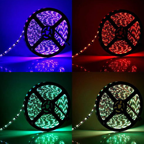 16.4FT 5M 5050 300LEDs SUPERNIGHT LED Strip Lights, SMD Waterproof RGB Color Changing Flexible LED Light Strip