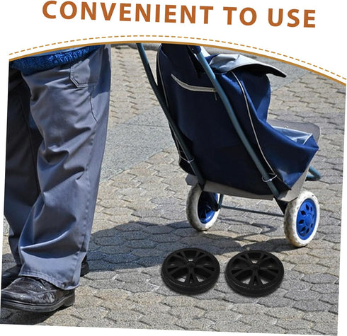 2Pcs Heavy Duty Shopping Cart Wheels Replacement Kit Roller Wheels for Grocery Carts High Load Capacity Easy to Install