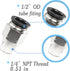 PNEUMATIC Elbow and Straight Combination 1/2 Inch Tube OD x 1/4 NPT Thread Push to Connect Fittings PC-1/2-1/4+PL-1/2-1/4(Pack of 12) (12, 1/2-1/4) by MSAEIQUN