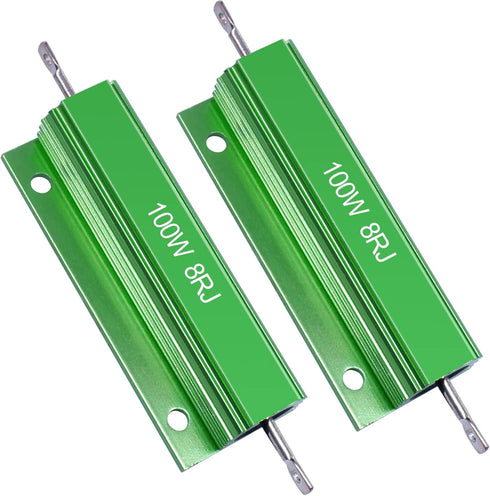 Twidec/2Pcs 100W 8 Ohm Wirewound Resistors, Aluminum Housed Resistor for Power Supply Equipment