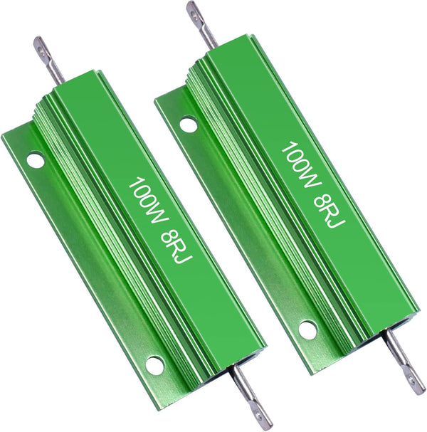 Twidec/2Pcs 100W 8 Ohm Wirewound Resistors, Aluminum Housed Resistor for Power Supply Equipment