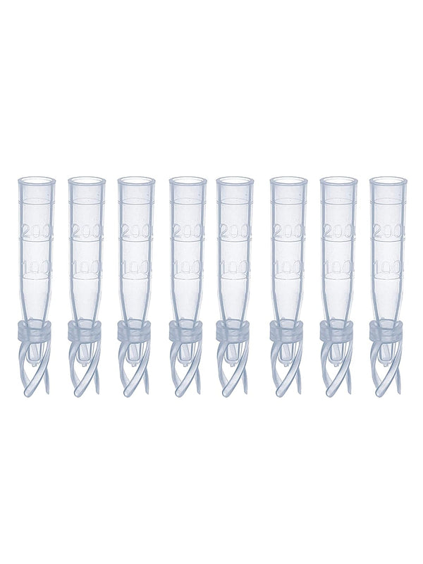 MUHWA HPLC Vial Insert, Clear Plastic Insert with Polyspring, 9-425 Vials Plastic Inserts Fit for 2ml Autosample Vials, Volume 200ul, Pack of 100