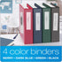 Cardinal 3 Ring Binders, Durable 2 Inch Binder with Round Rings, Holds 475 Sheets, ClearVue Covers, 4 Pack