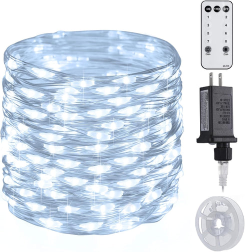 JMEXSUSS 200 LED White Fairy Lights Plug in, 66 ft Christmas Light