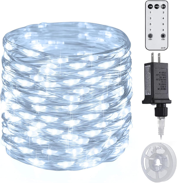 JMEXSUSS 200 LED White Fairy Lights Plug in, 66 ft Christmas Light
