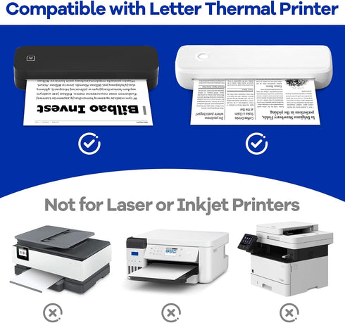 TUXIYA 30 8.5"x11" 780 Rolls Thermal Printer Paper US Letter Size, BPA free Quick-Dry Thermal Paper,Thermal Printing