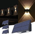 Solar Wall Lights Up and Down Solar Deck Lights Outdoor Waterproof Dusk