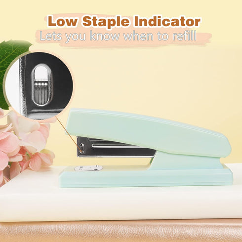 Portable Office Stapler - Durable Stapler for Desk Supplies in Green Color