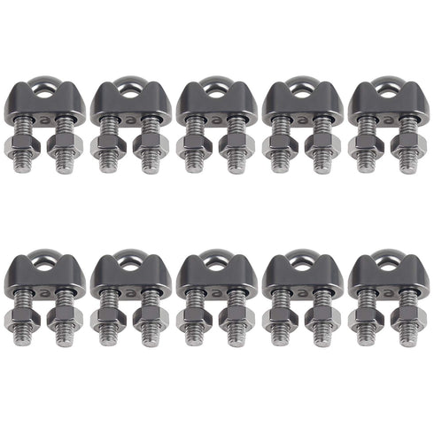 10PCS 1/4 Inch M6 Stainless Steel Wire Rope Cable Clip Clamp