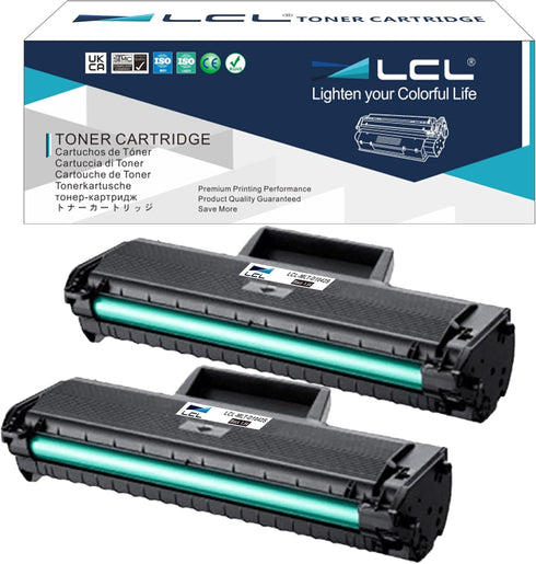 LCL Compatible Toner Cartridge Replacement for Samsung ML-1660, 2-Pack Black, MLT-D104S, 104, 104S
