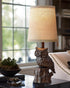 G-SAFAVA 14.25" Small Table Lamp for Living Room Farmhouse Bedside Resin Single