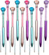 Diamond Pens Pack of 10, Big Crystal Diamond Ballpoint Pens, Retractable Metal Quicksand Pens for Office Supplies